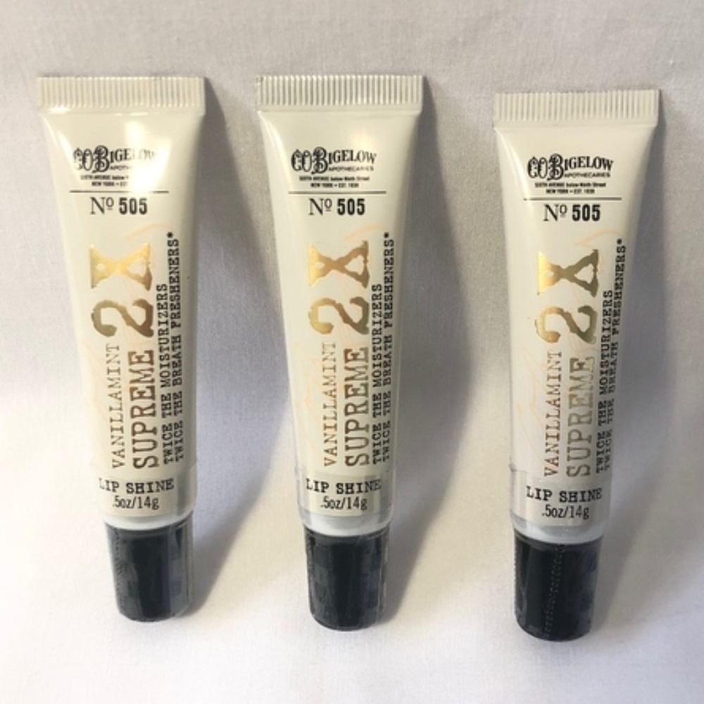 New CO Bigelow Vanillamint Lip Gloss x3